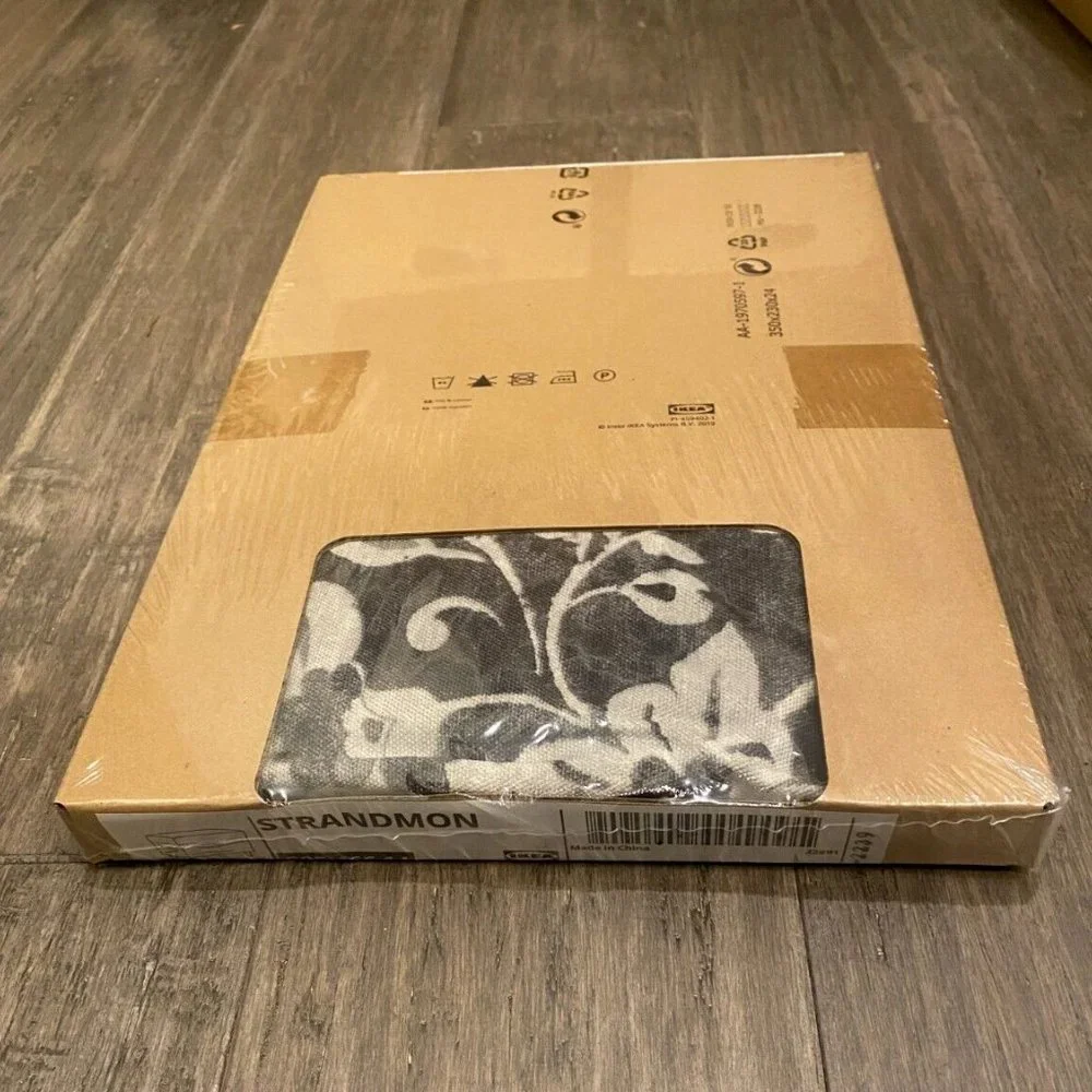 New ! Ikea STRANDMON Ottoman COVER ONLY, frorum beige/anthracite 905.466.14